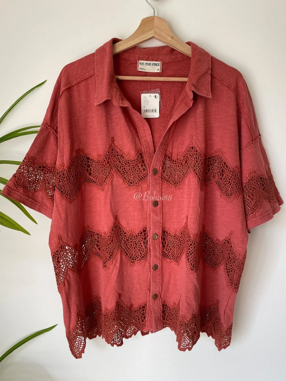 NWT Free People We The Free Luca Tee Button Down Top